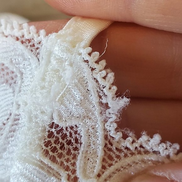 Vintage Y2K Victoria Secret Cream White Lace Slip‎ Nightie Pajamas Negligee LG - Picture 6 of 9